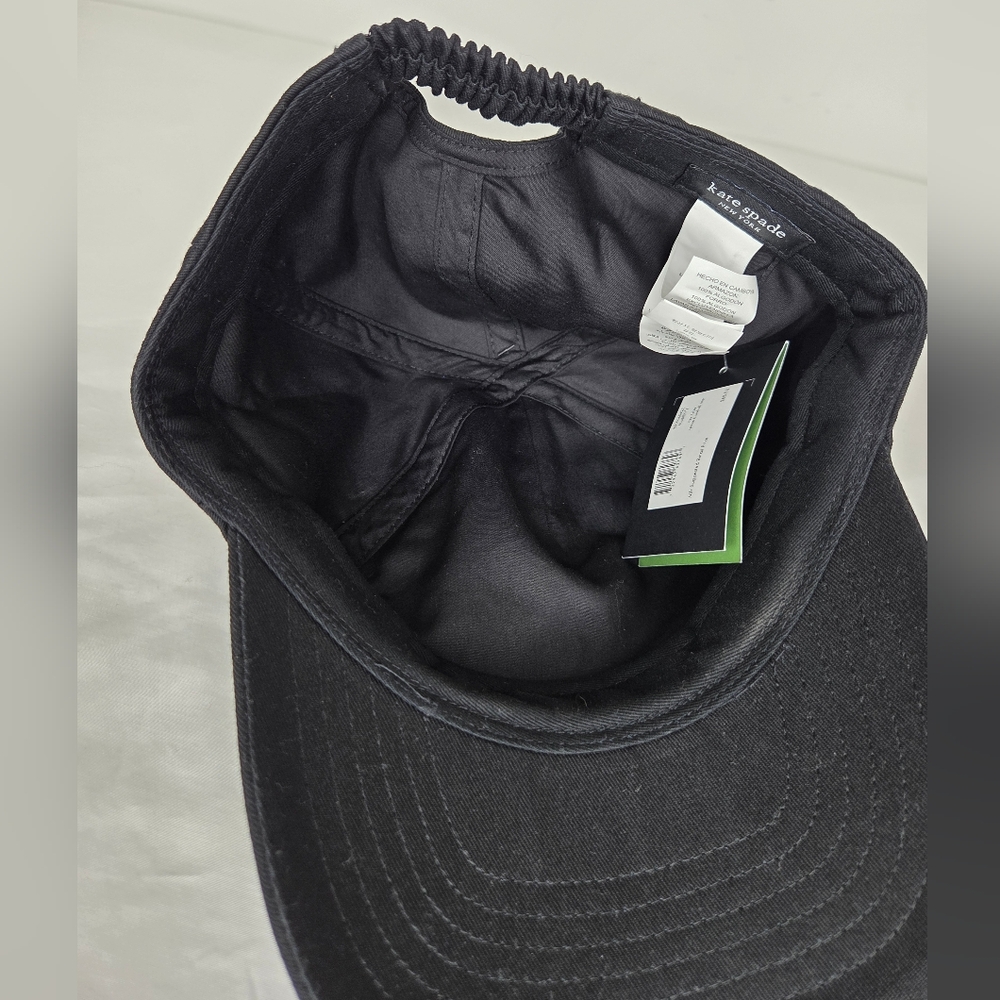 NWT Kate Spade OS Black Cotton Cap - Picture 7 of 10